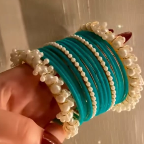 Elegant Indian Chura Set – Pink, Maroon & Blue Bridal Bangles Collection