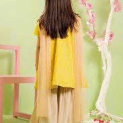 Adorable Yellow Baby Frock – Elegant Full Design Outfit