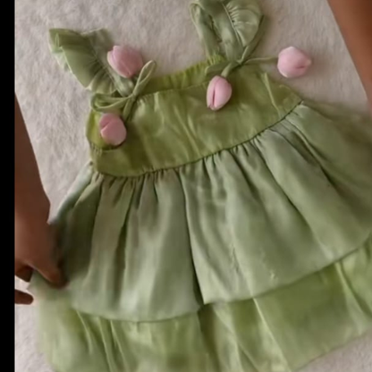Cute  Baby Frock with rose  – Soft Cotton