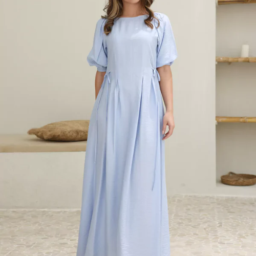Elegant Plain Sky Blue Maxi – Soft & Graceful Everyday Wear