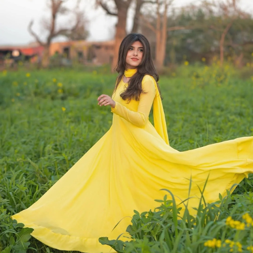 Lemon Yellow Full Flare Maxi – Bright, Flowing & Elegant Look