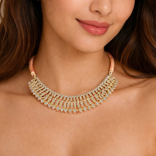 Luxury Gold Statement Necklace Set – Bridal & Festive Wear