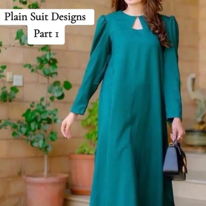 Elegant Long Plain Green Suit – Minimal & Graceful Look