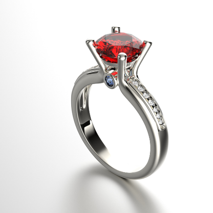 Luxury Crystal Stone Ring – Elegant White, Red & Pink Collection