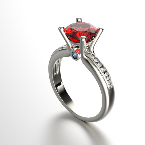 Luxury Crystal Stone Ring – Elegant White, Red & Pink Collection