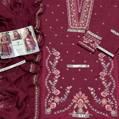 Embroidered Lawn Suit with Bamber Chiffon Dupatta