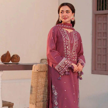 Embroidered Lawn Suit with Bamber Chiffon Dupatta